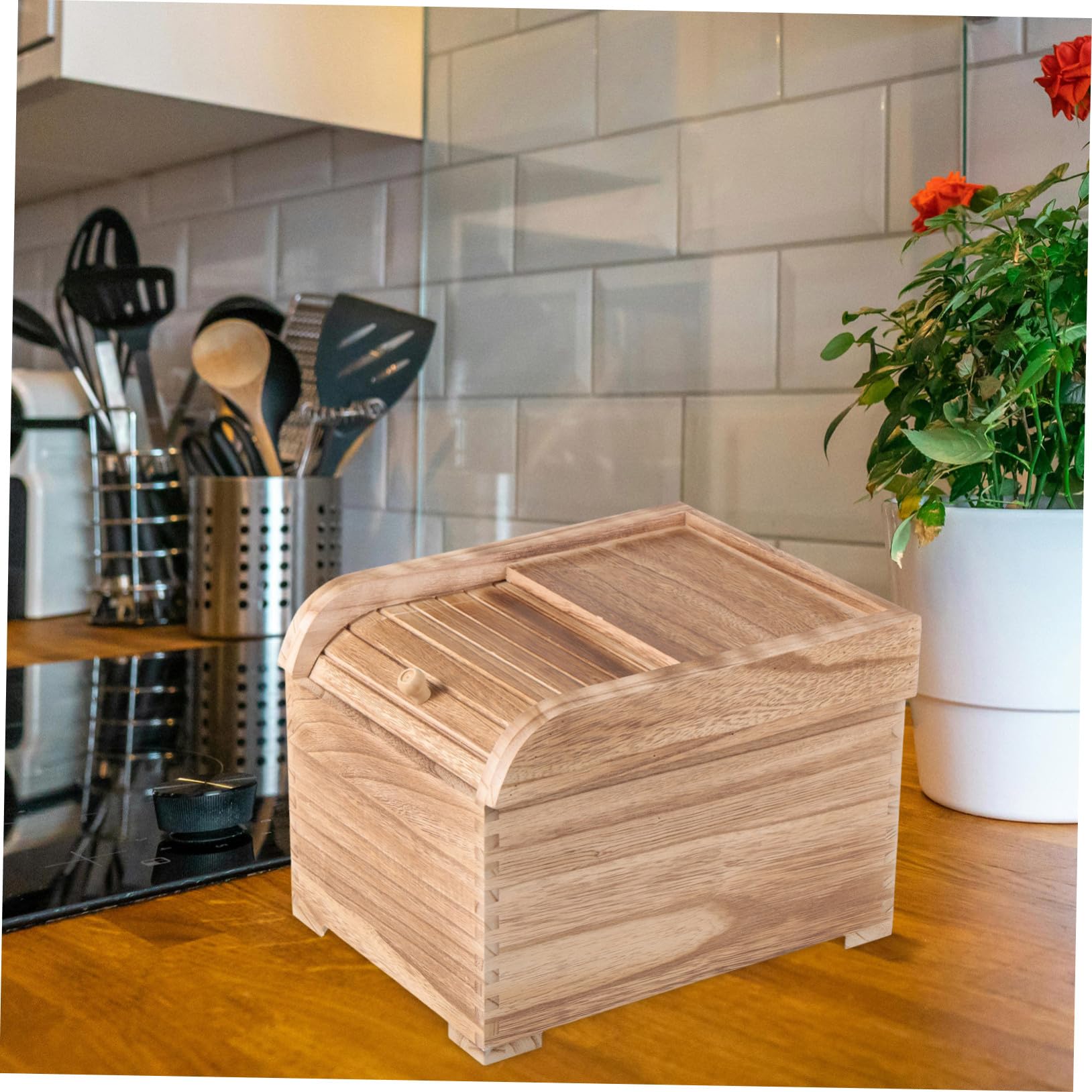Zerodeko Boîte de Rangement pour Riz en Bois 5kg, Solide, la Cuisine