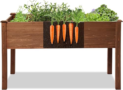 Miniatura 3 de LZRS Jardinera elevada con patas para hierbas, verduras, flores, ideal para patio al aire libre, patio y terraza, capacidad de 220 libras, color