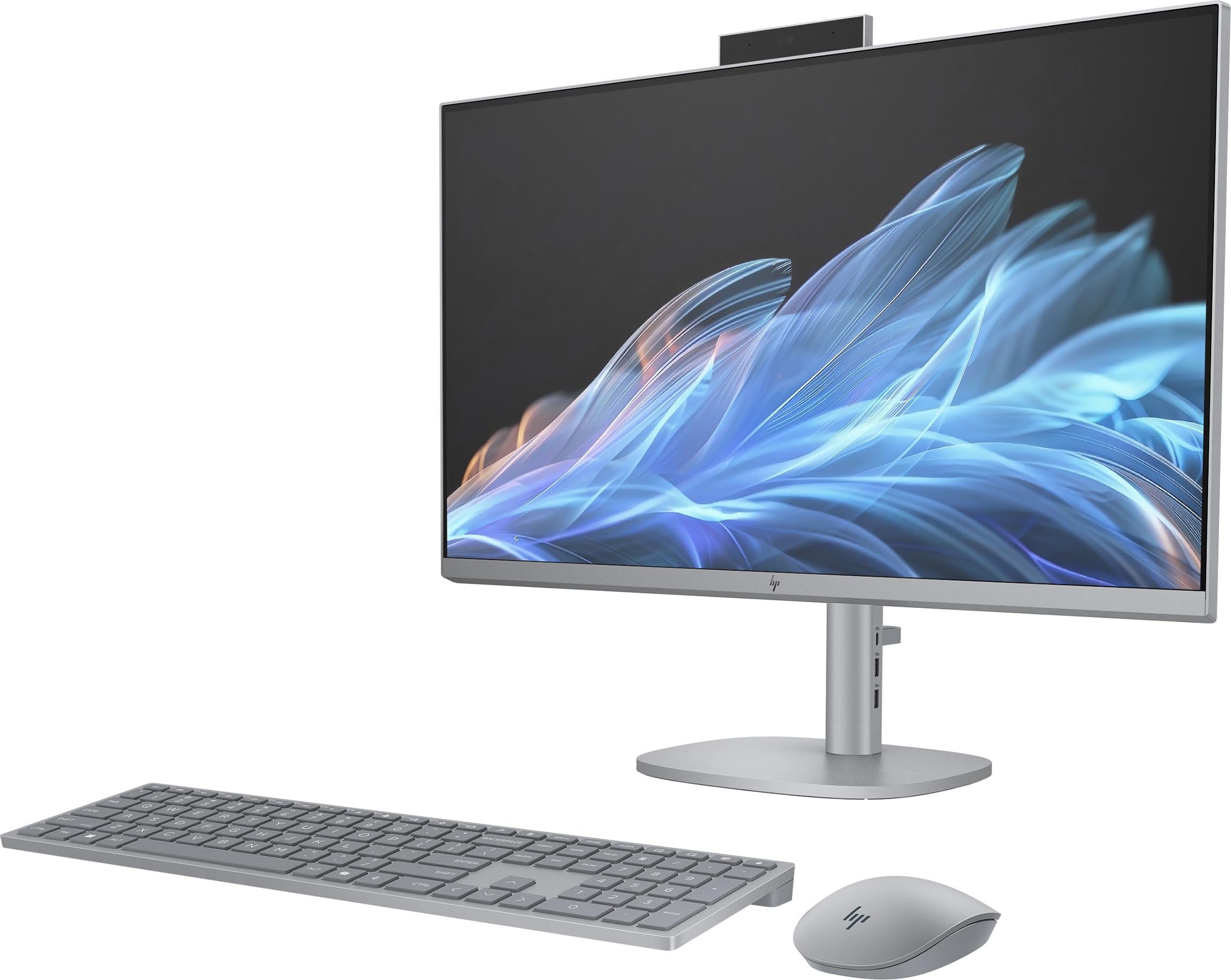 HP OmniStudio X 27-cs0273ng komputer All-in-One KI PC, 27-calowy antyodblaskowy wyświetlacz FHD, Intel Core Ultra 7 155H, 16 GB DDR5-SDRAM, 1 TB SSD, Intel Arc Graphics, Windows 11 Home, klawiatura