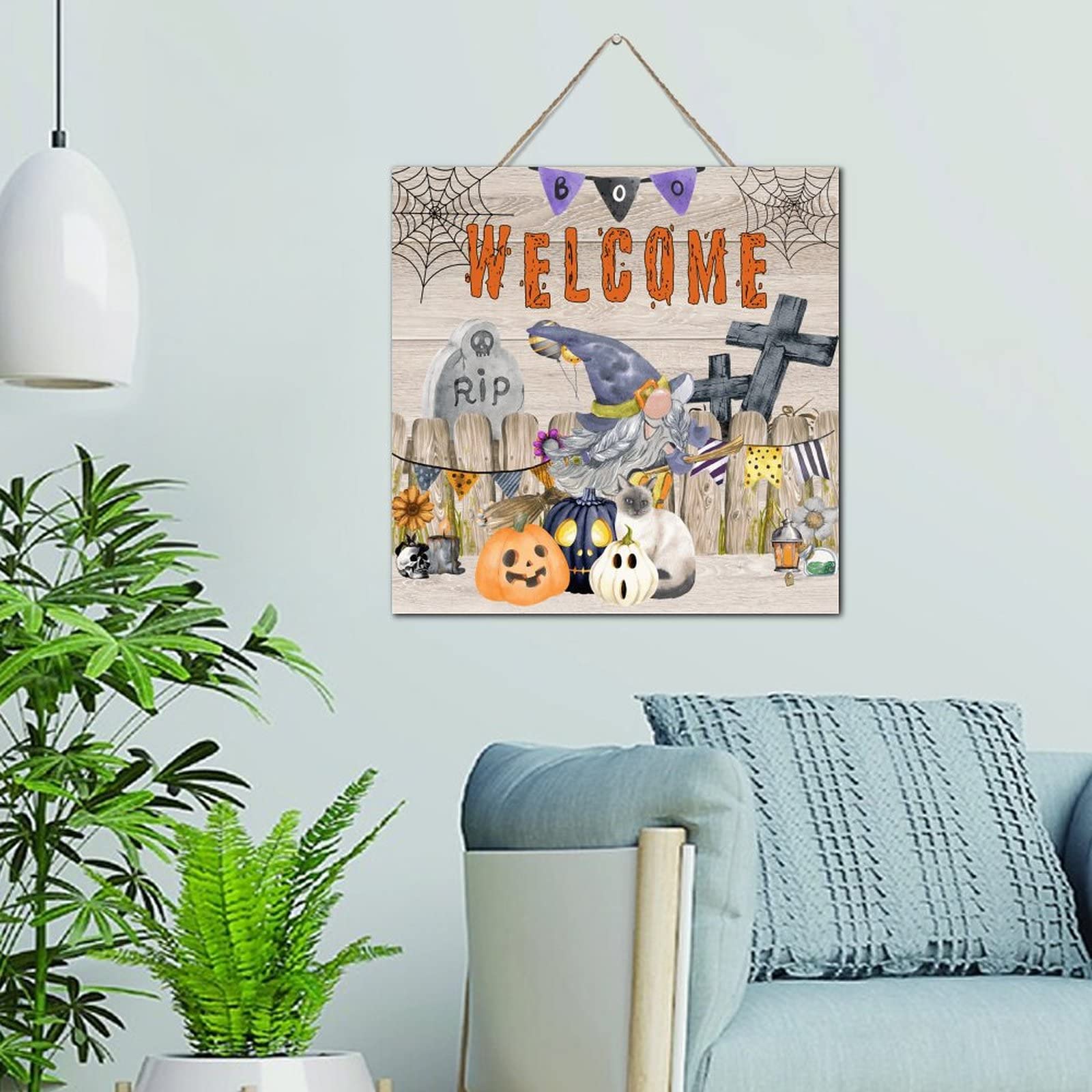 Plaque murale en bois Halloween decoration murale sans encombrement pour salon