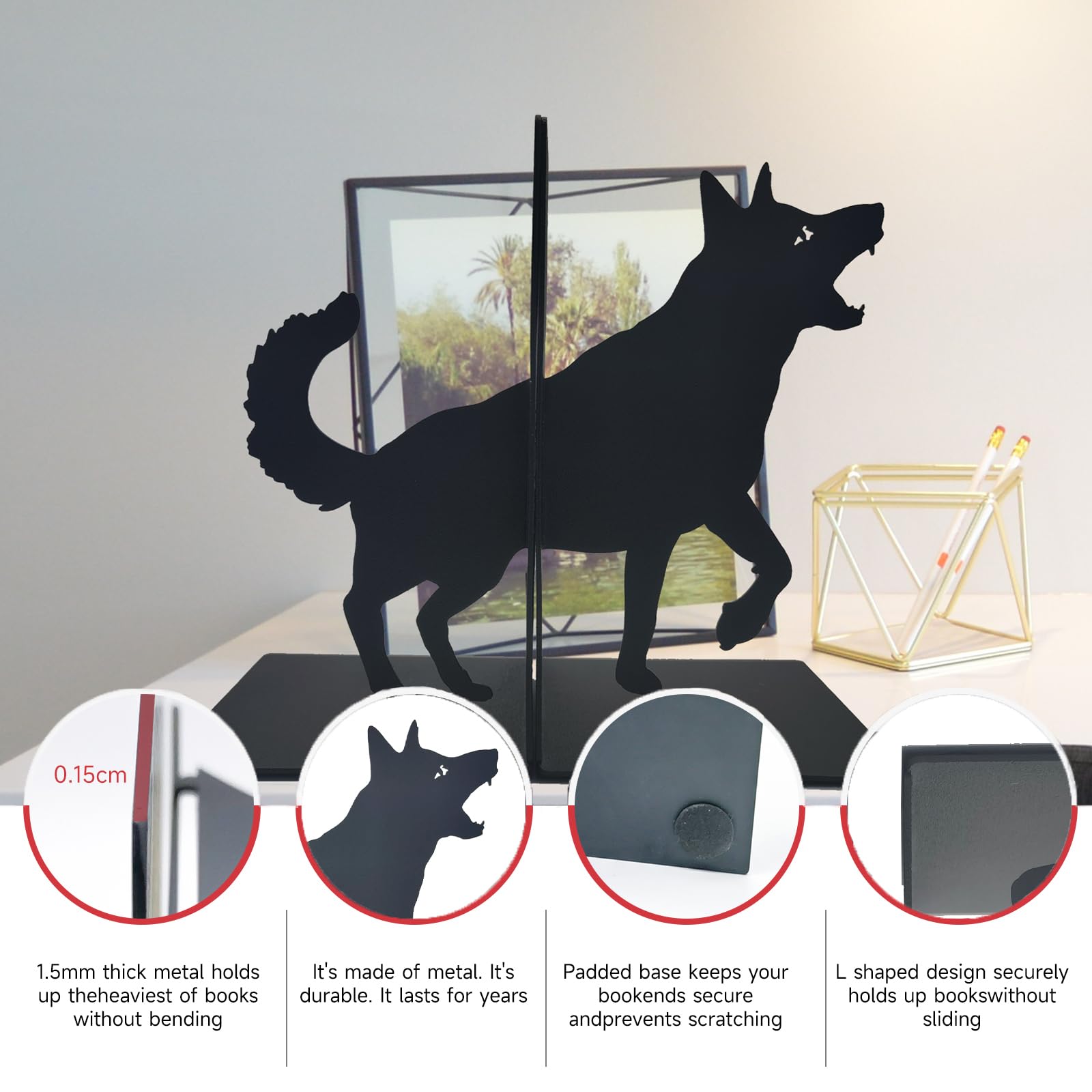 Sujetalibros Runaway: Sujetalibros De Metal Negro, Decoración