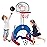 Best Choice Products 3-in-1 Toddler Basketball Hoop Sports Activity Center Grow with Me Indoor Outdoor Adjustable Play Set for Game Room, Kids, Children w/Soccer Goal, Golf, Stickers