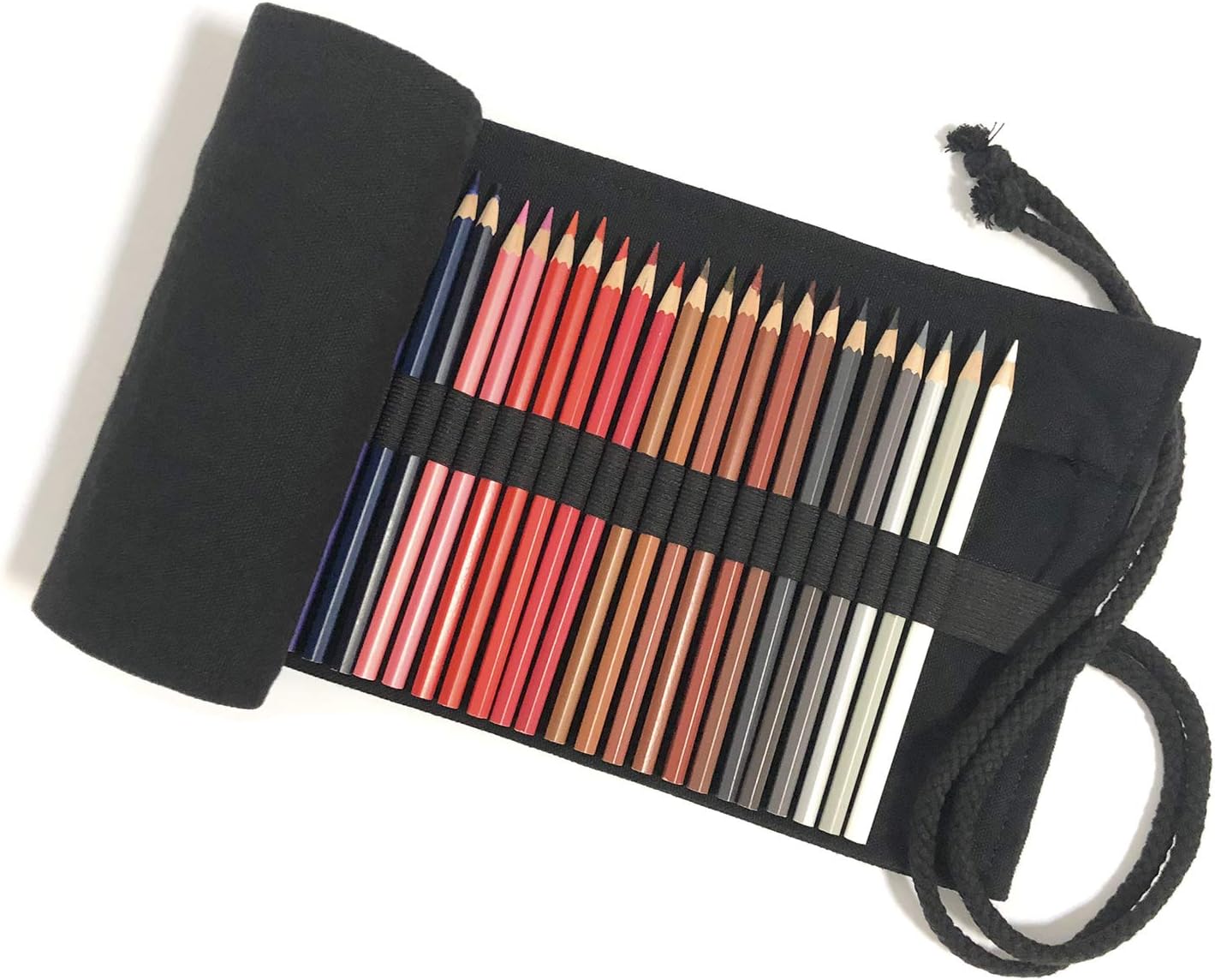 Pencil Wrap,Canvas Pencil Case Holder,Roll up Pen Bag for Gilrs Boys Men Women,48/72 Slots