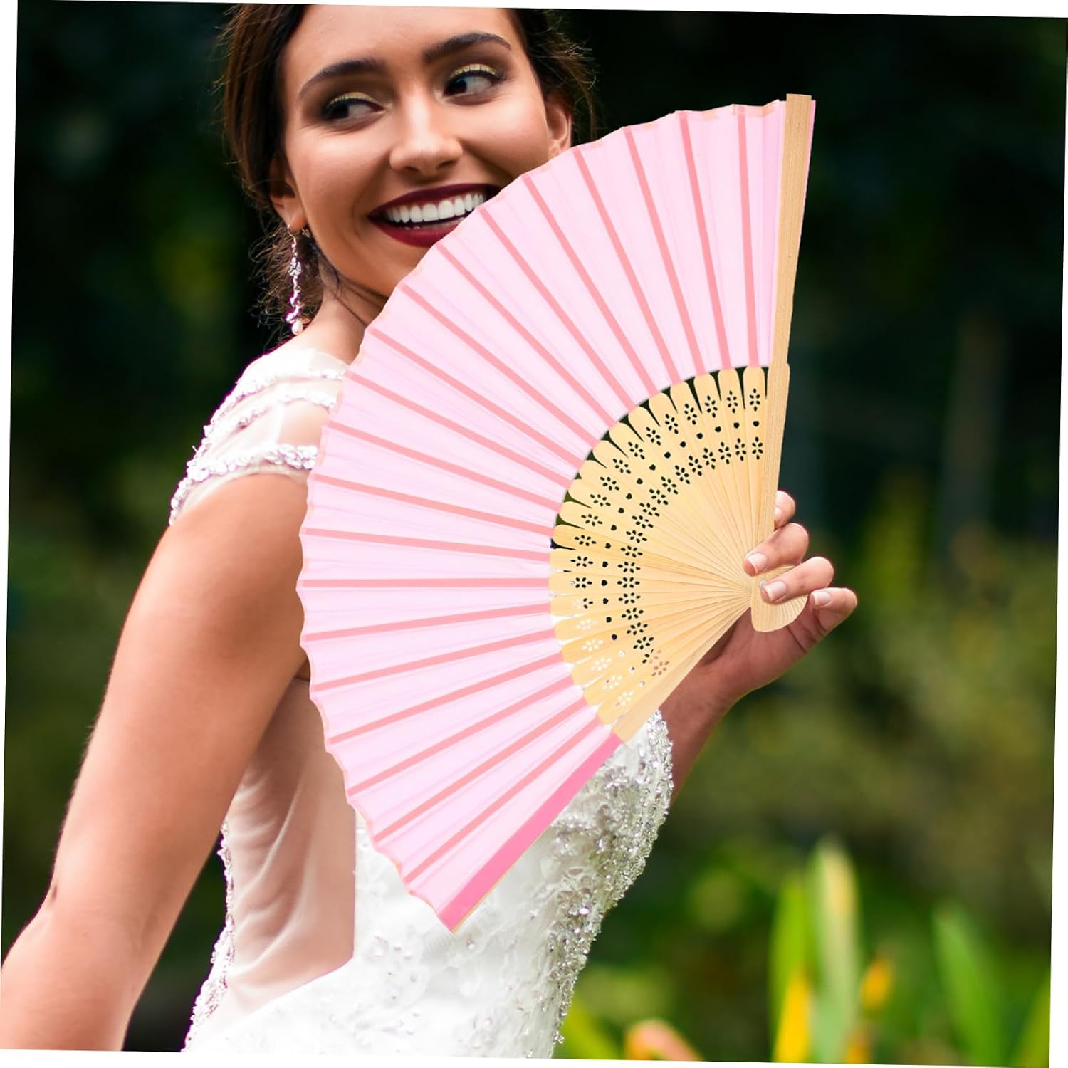 Cabilock Chinese Style Folding Fan Retro Handheld Dance Prop for Weddings and Parties and