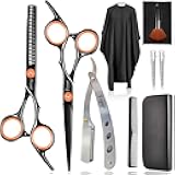 Professional Hair Cutting Scissors Set, Fcysy Hair Scissors Texturizing Shears Kit, Hair Cutting Tools with Barber Supplies, Tijeras para Cortar Cabello Salon Shears for Home Use