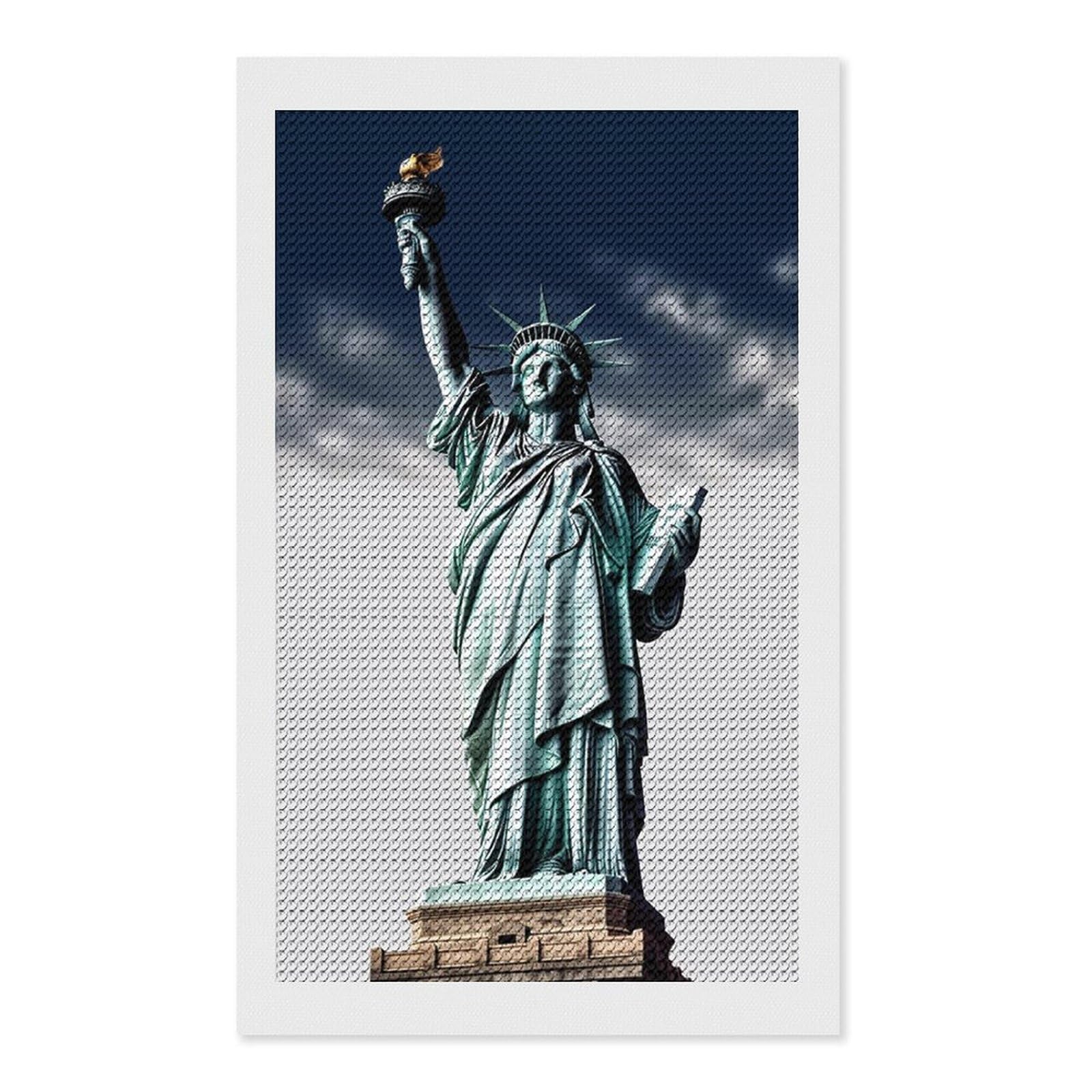 FodPand Statue of Liberty 5D Diamond Painting Kits for Adults Beginners Full Drill Round Diamond Dots Pictures Gem Art Supplies for Home Wall Room Decoration DIY Craft Set Gift 12x20