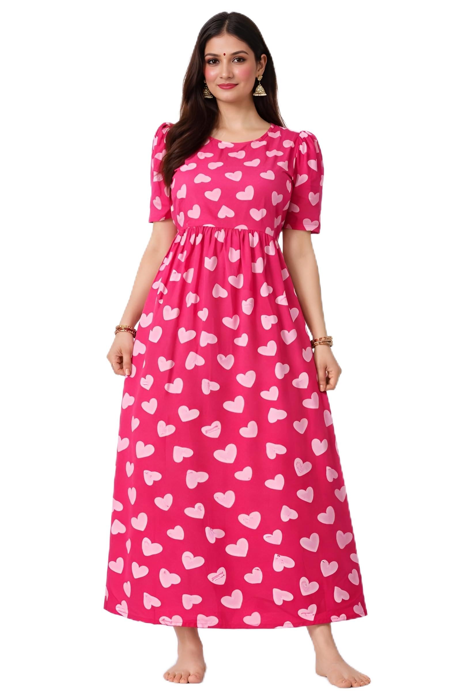 Women's Ribbon Premium Cotton Zipless Maternity & Nursing Dress for Women | Feeding Nighty Pregnancy Dress | Breastfeeding Friendly Maternity Night Gown | Comfortable Pregnancy Night Dress-image-31