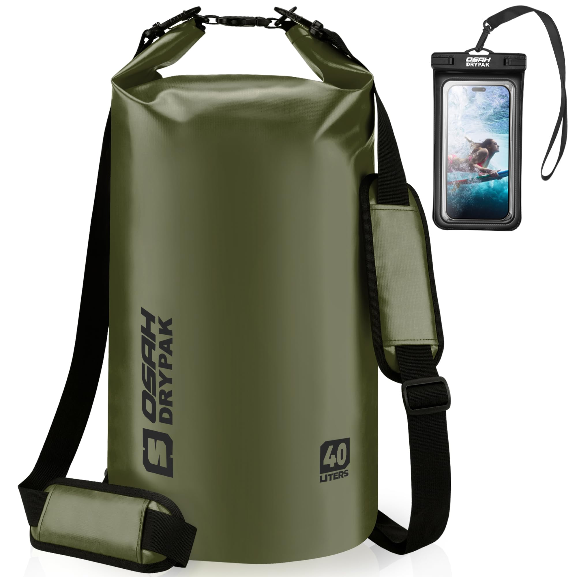 Waterproof Dry Bag, 5L/10L/20L/30L/40L Roll Top Lightweight Storage Backpack with Phone Case for Women & Men, Floating Waterproof Sack for Travel, Swimming, Kayaking, Paddle Board, Camping & Beach