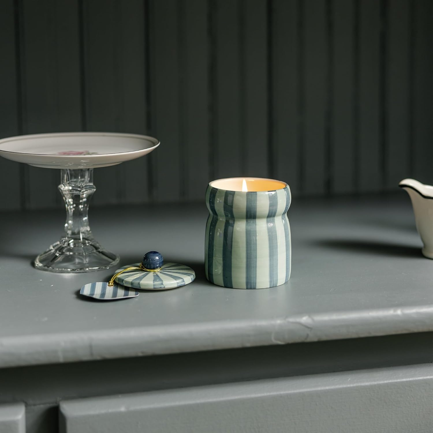 Paddywax Cabana Hand-Painted Scented Candle with Lid in Ceramic Reusable Jar, Clean-Burn Soy Candle, Warm Cider Scent, Approx. 42 Hour Burn Time, 6.5 oz - Image 7