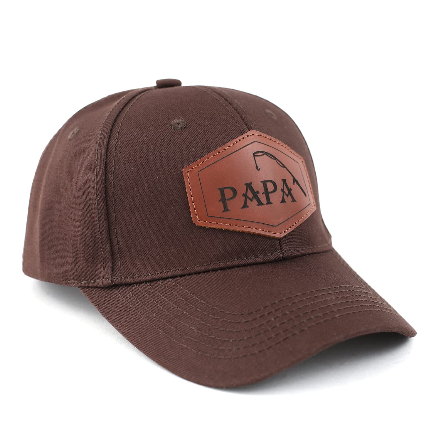 Trucker Hat for Dad, Baseball Hat Papa Cap Laser Engraved Leather Patch Trucker Hat