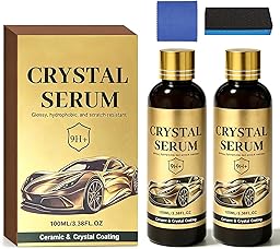 2PCS 100ML PTZ Crystal Serum - Advanced Graphene Ceramic Coating for Cars, Quick Effect Car Coating, 9H Graphene Coating for Auto Car Detailing, Coat Restore for Paint, Glass & Wheel