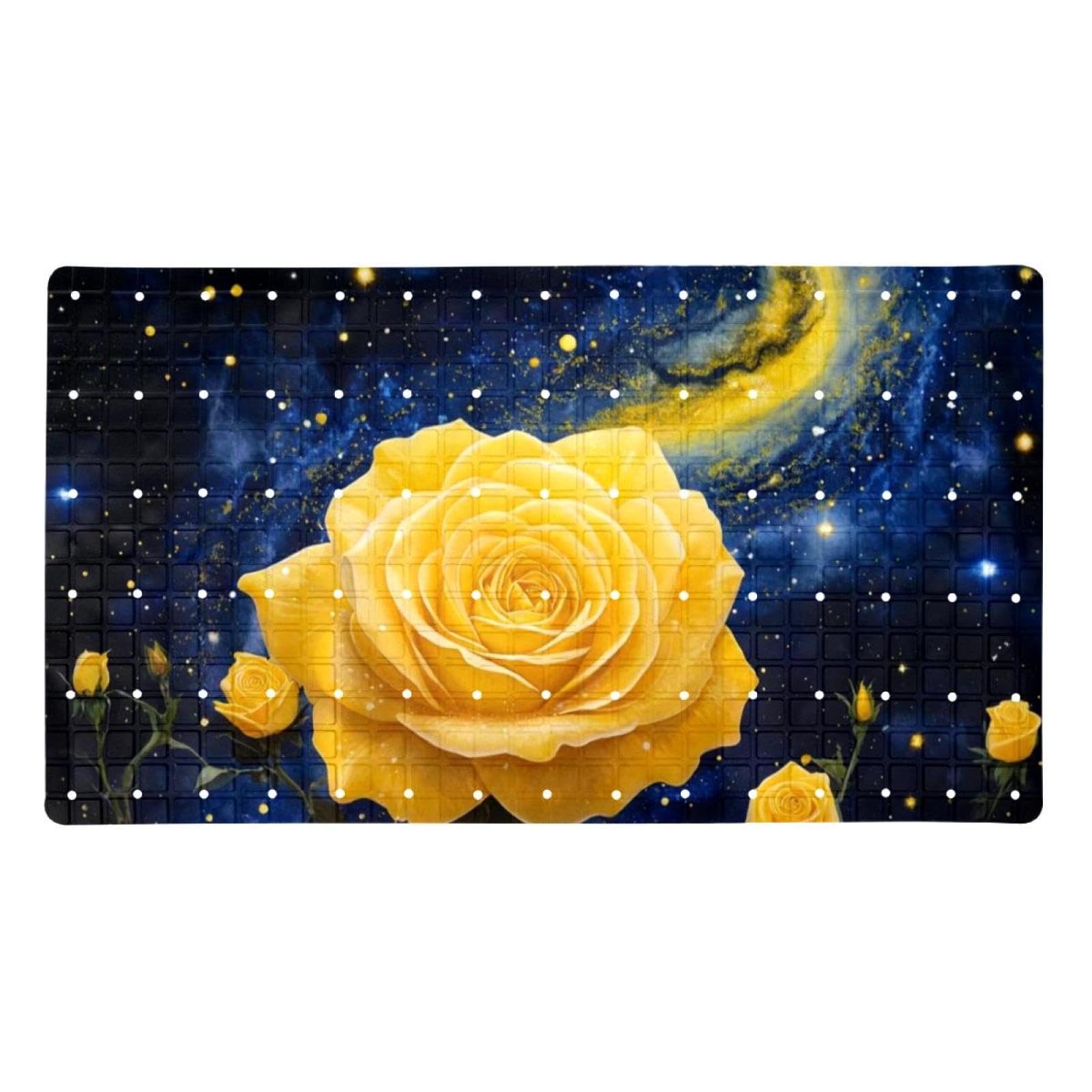 Tapis de bain antidérapant à séchage rapide extra long en PVC avec trous de drainage efficaces