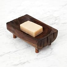 Teak Wood Soap Dish Farmhouse Style Bathroom Counter Soap Holder Rustic