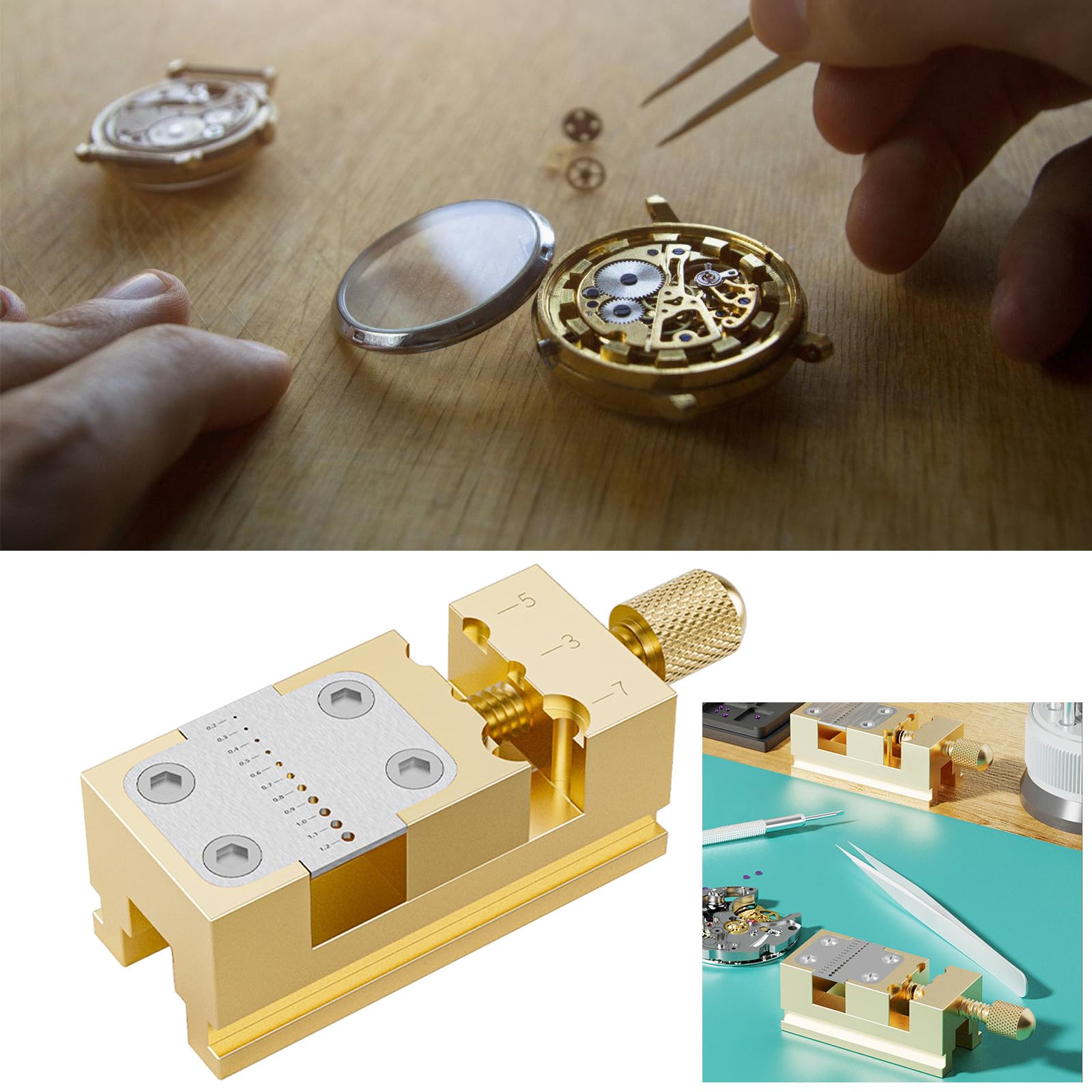 Morsa per orologi di precisione, regolazione del filo, in ottone, antiscivolo, utensile manuale, pinza stabile, portatile