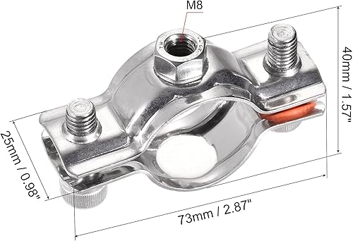 Miniatura 2 de uxcell Soportes de tubería de montaje en techo de pared, abrazadera de soporte de tubo ajustable de acero inoxidable 304 para tubo de 1.260-1.339