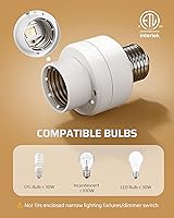 Vista 5 de DEWENWILS Enchufe de luz de control remoto con atenuador, interruptor de luz inalámbrico, interruptor de enchufe de bombillas remotas regulables