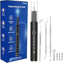 SCALEX Plaque Remover for Teeth - Tartar Remover for Teeth, Dental Calculus Remover Teeth Cleaning Kit 4 Speed Modes with 4 Replaceable Heads, IPX6 Waterproof with LED Light