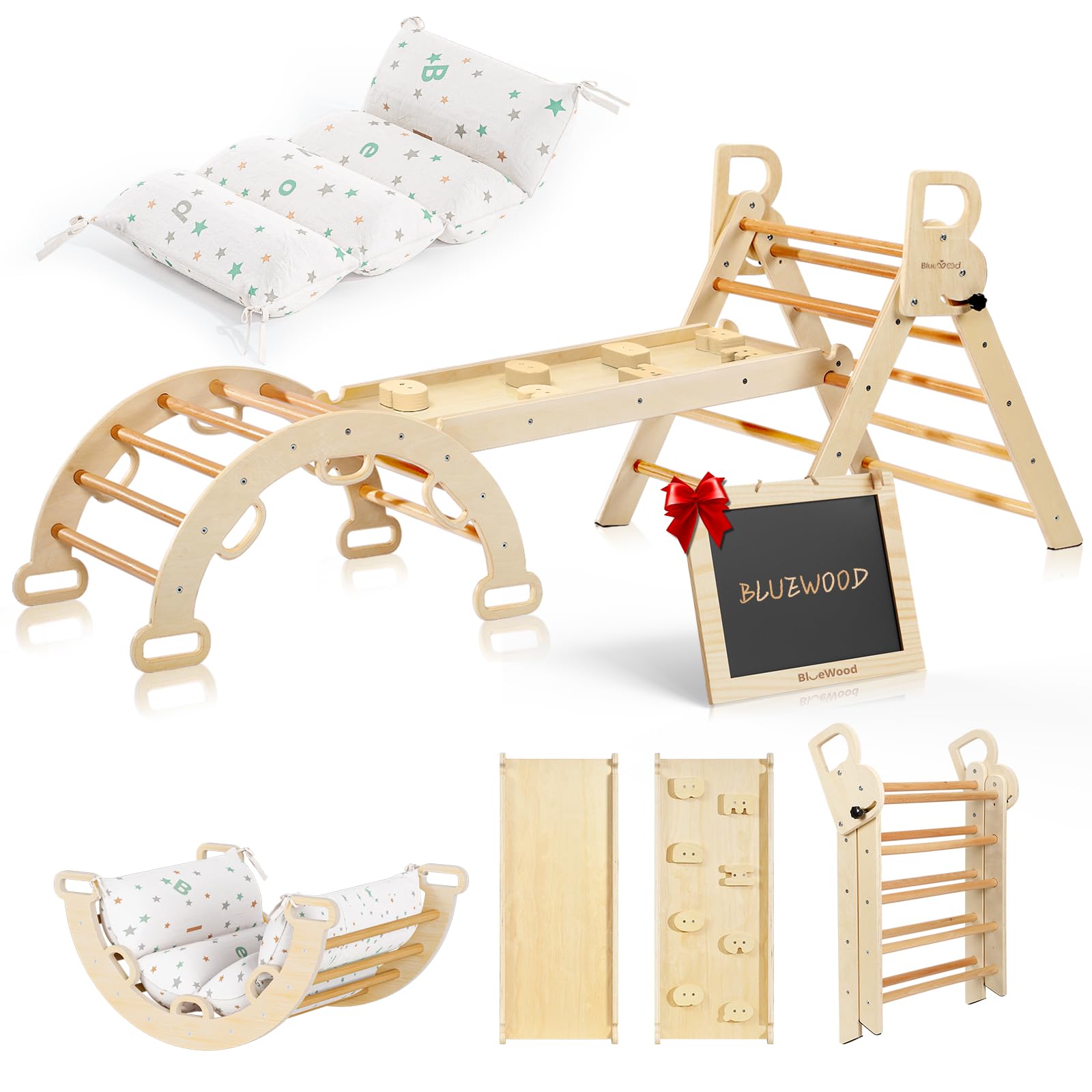 BlueWood Pikler Triangle Set with Cushion