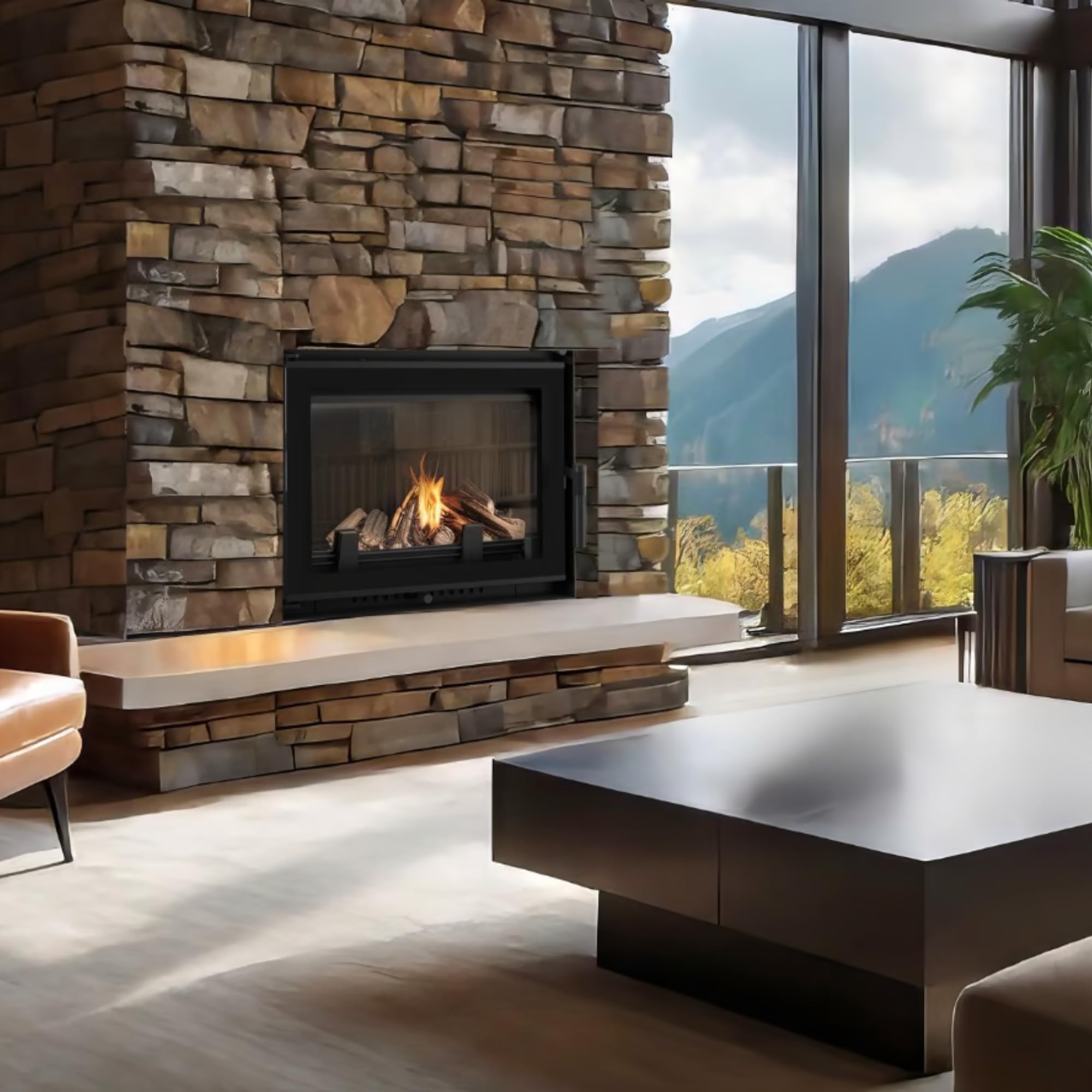 KRATKI ANTEK Camino a legna in ghisa 10kW Ø 180 - stufa a legna Classe energetica A - ECODESIGN, Efficienza termica 76% - Gamma di potenza 4,5-13kW - cestino della cenere & regolazione dell’aria