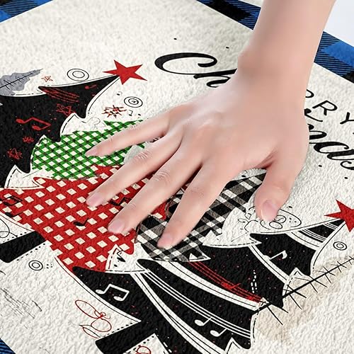 Miniatura 4 de Tapetes de baño con diseño de árbol de Navidad de 16 x 24 pulgadas, diseño de ramas de Feliz Navidad, para niños y niñas, decoración de copos de