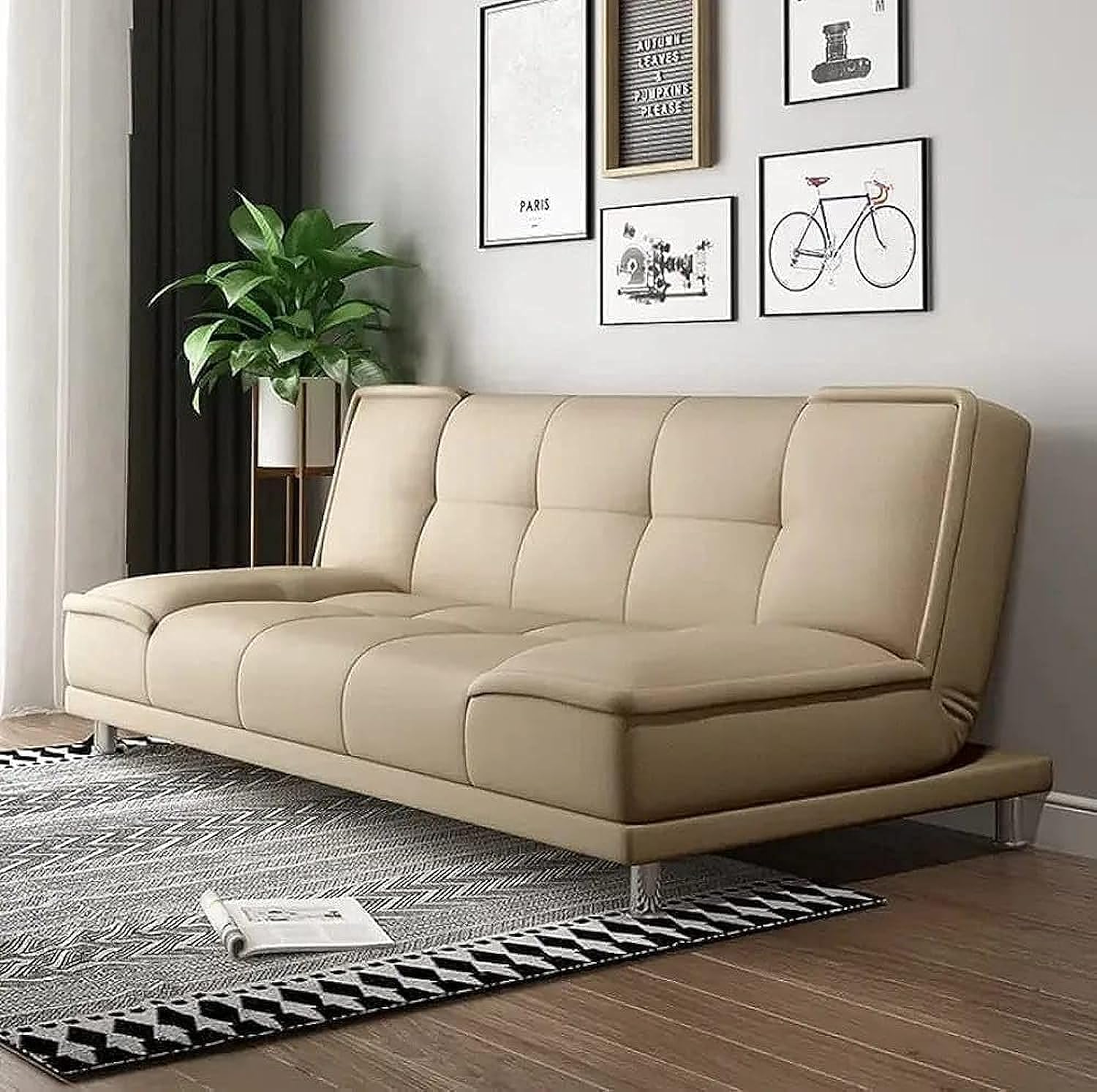 Ripple Furniture Elegant folding sofa cum bed for living rooms and apartments (Beige)