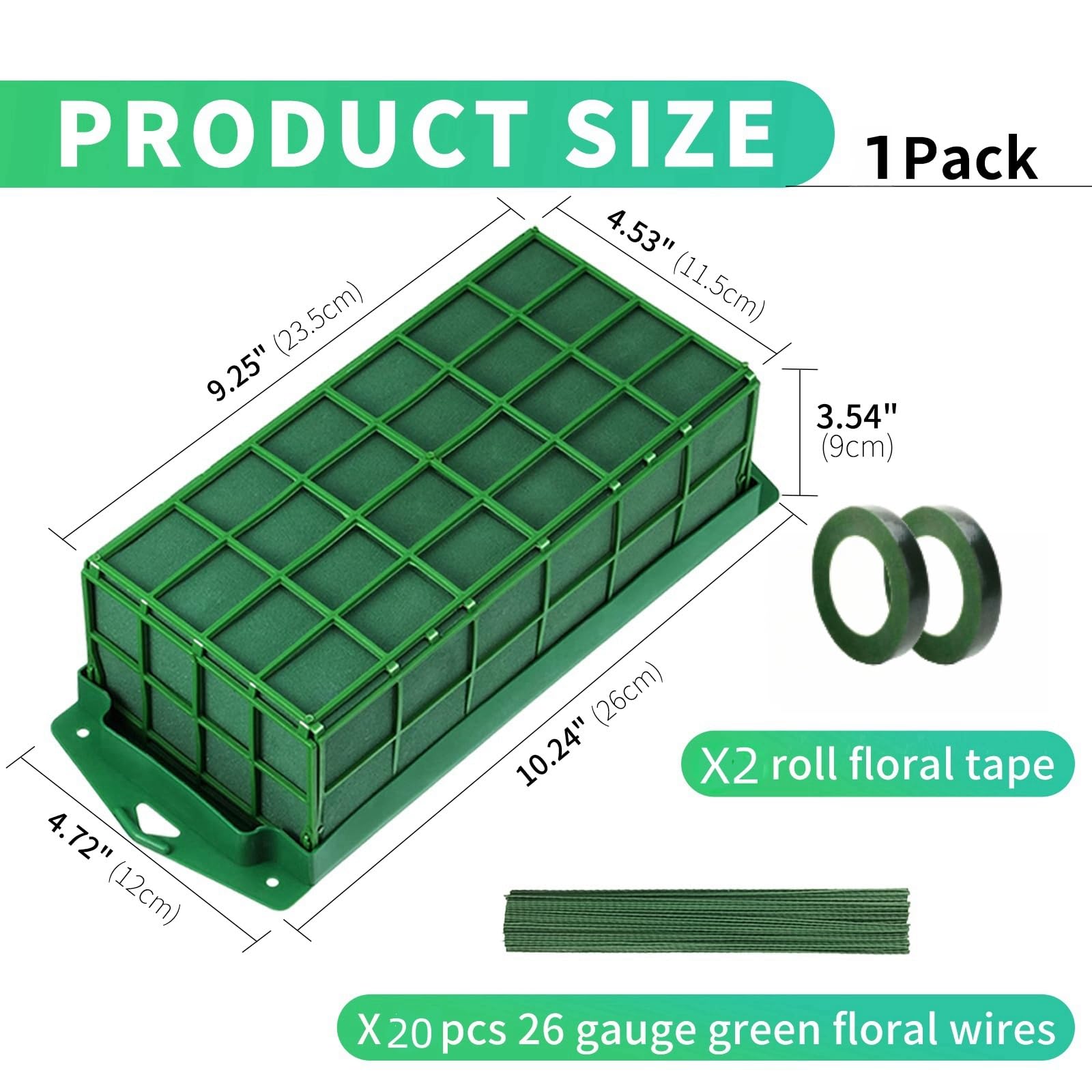 TBPA Floral Foam Cage Flower Holder with Floral Foam for Fresh Flowers Artificial Flowers for Table Centerpiece Floral Arrangement,Wedding Holiday Christmas Decorations(Floral Tape x2,Floral Wire x20)