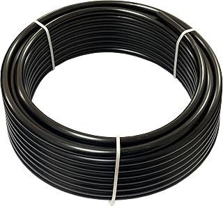 Electric Fence Insult Tube 50 ft, Accommodates Up to 12-1/2 Gauge Fence Wire, Insulator Tube for Corner Post and End of Fence, Polyethylene, Black