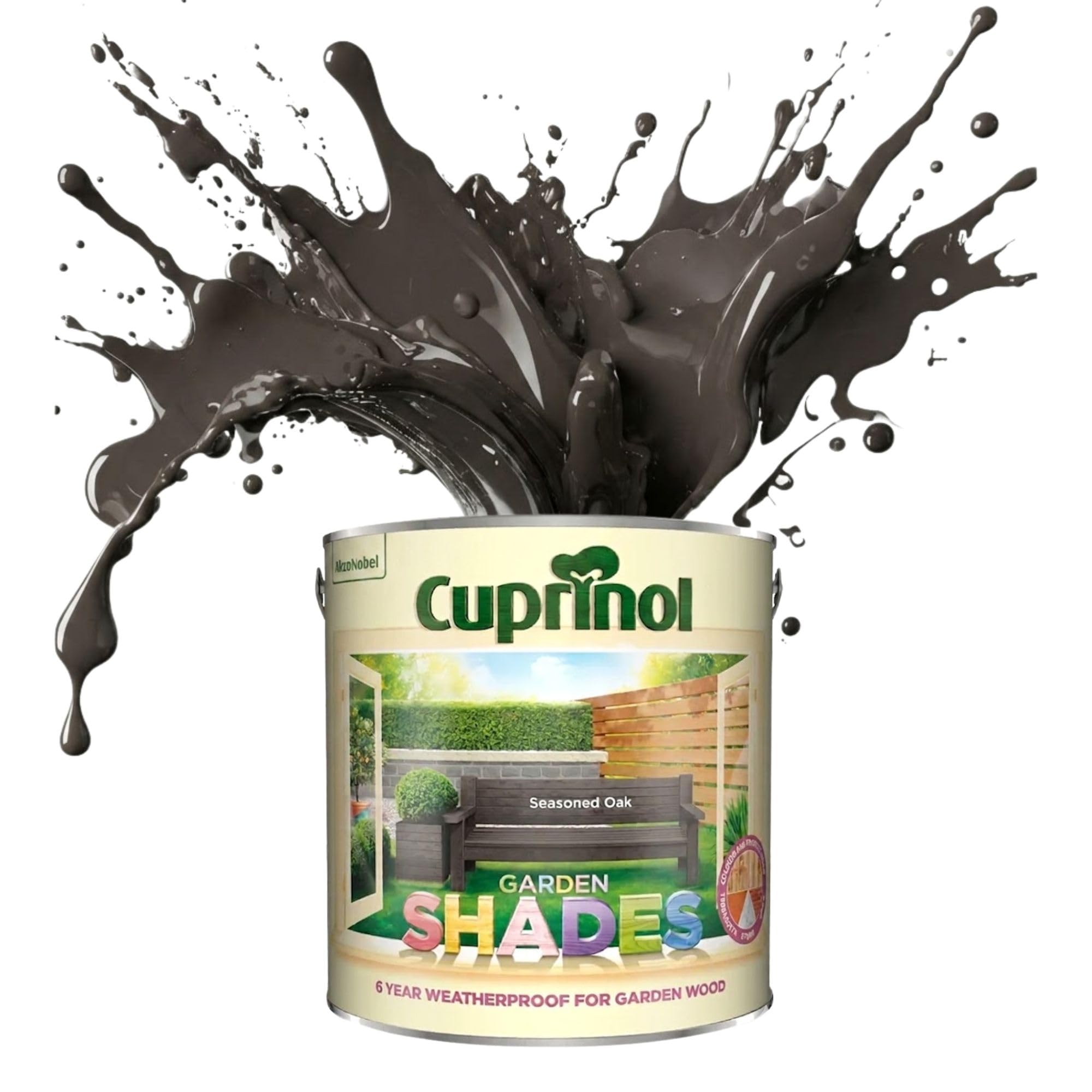 ARUUJ Garden Shades Seasoned Oak, 1 Liter Fence Paint, Outdoor Wood Paint for Sheds, Gardens Furniture, Trellis Fence & Exterior Wood, Water Based Matt Finish, Weather Resistant