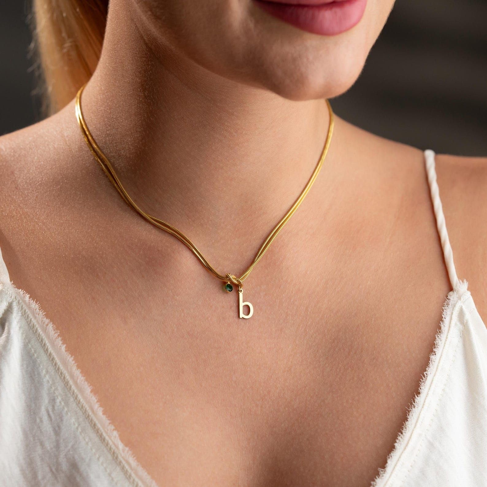 Argento sterling 925 amore nodo collana iniziale pietra di nascita fascino delicato gioielli per la famiglia