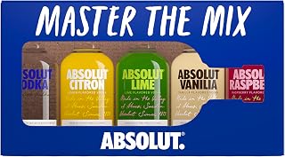 Absolut Mix Miniature Pack with Original, Citron, Lime, Vanilia and Raspberri Flavoured Swedish Vodka, 5 x 5cl