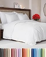 CGKUnlimited White Full Size Duvet Cover 3-Piece Set - Ultra Soft, Breathable, Wrinkle-Free with Zipper & Corner Ties, 80x90"