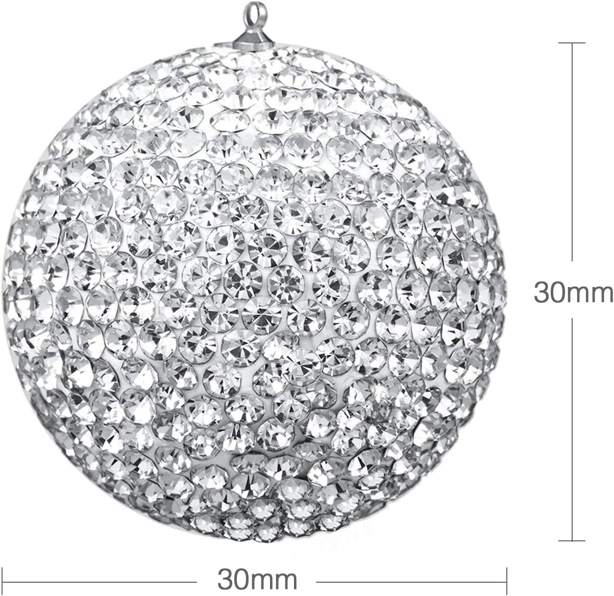 2 Pieces Bling Crystal Rhinestones Ball Pull Chain Each 20 Inch Adjusting Extension Chain for Ceiling Fan Pull Chain Switch Home DIY Ornament (Clear)