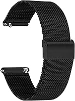 TStrap Black Stainless Steel Mesh Quick Release Watch Band - 18mm 20mm 22mm for Men Women Smartwatches & Traditional Watches