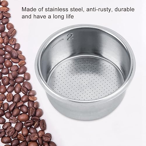 Miniatura 8 de Tiiyee Filtro de café de acero inoxidable, portafiltro de café expreso, taza de cesta, filtro poroso no presurizado, filtro poroso, accesorios de