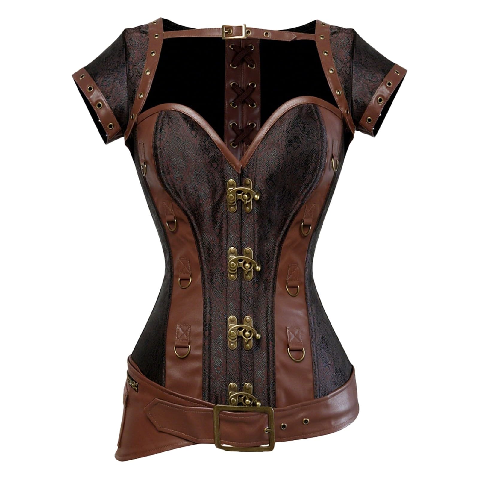 Debardeur Gainant Halloween Body Sculptant Femme Gainant, Push-Up Gothique Jacquard Style Palais Dentelle sans Manches sous-Vêtements De Base Bretelles Rétro Punk Shaper pour Fête Mariage
