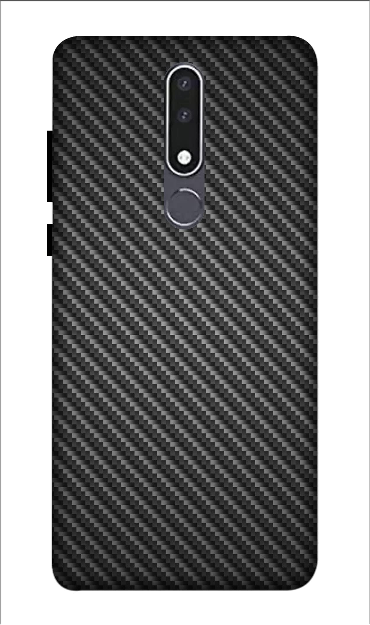 GYC Carbon Fiber Smartphone Back Skin (Panel Only) Compatible for Nokia 3.1 Plus Full Back Coverage Edge to Edge (Black)