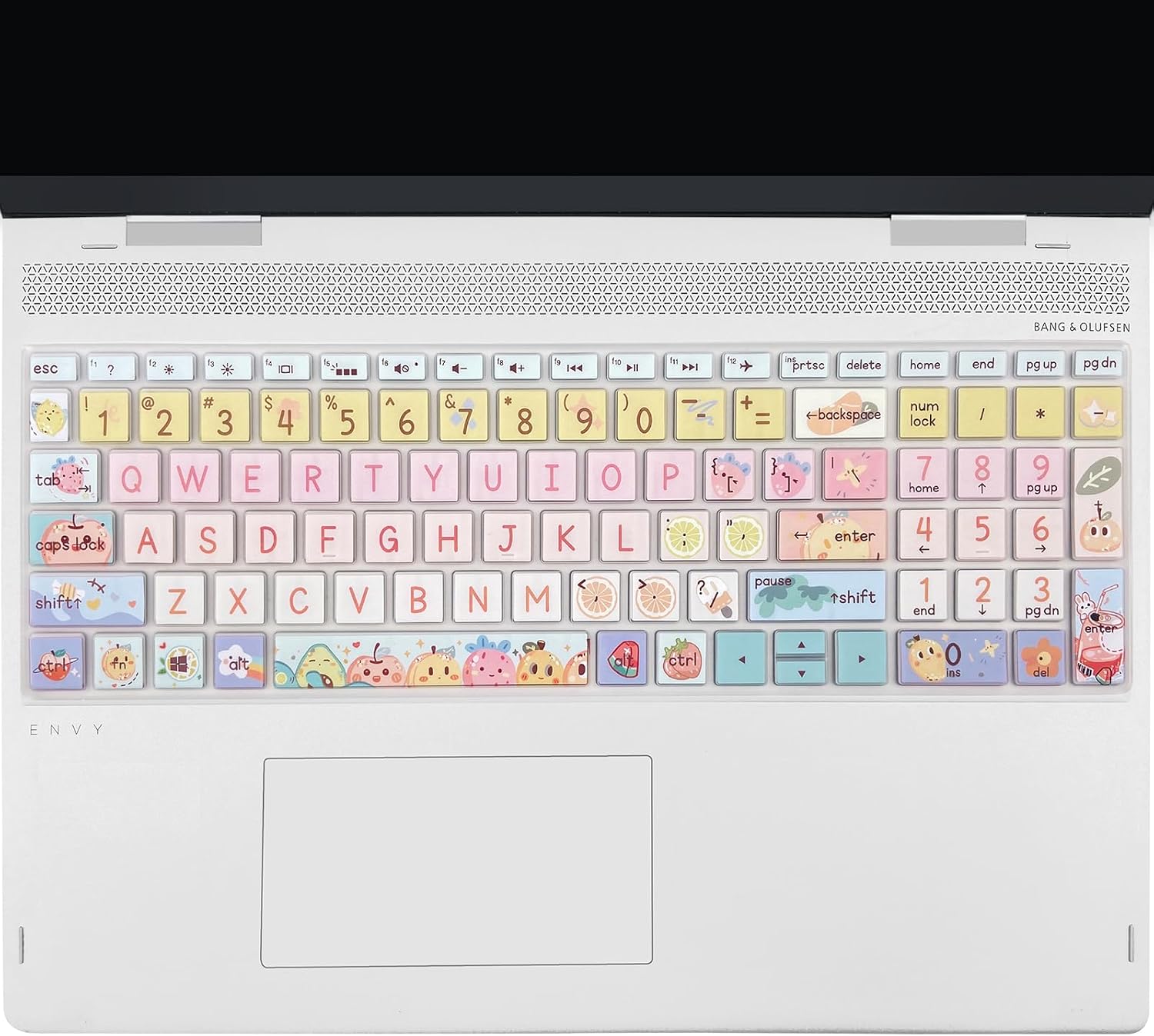 Keyboard Cover for HP Envy x360 15.6''Series/HP Pavilion 15/ HP Pavilion x360 15.6” Series/HP Envy 17 17.3" Series/HP Laptop 15t 17t 17-ca0011nr 17-by0040nr,Cute Fruits image 2