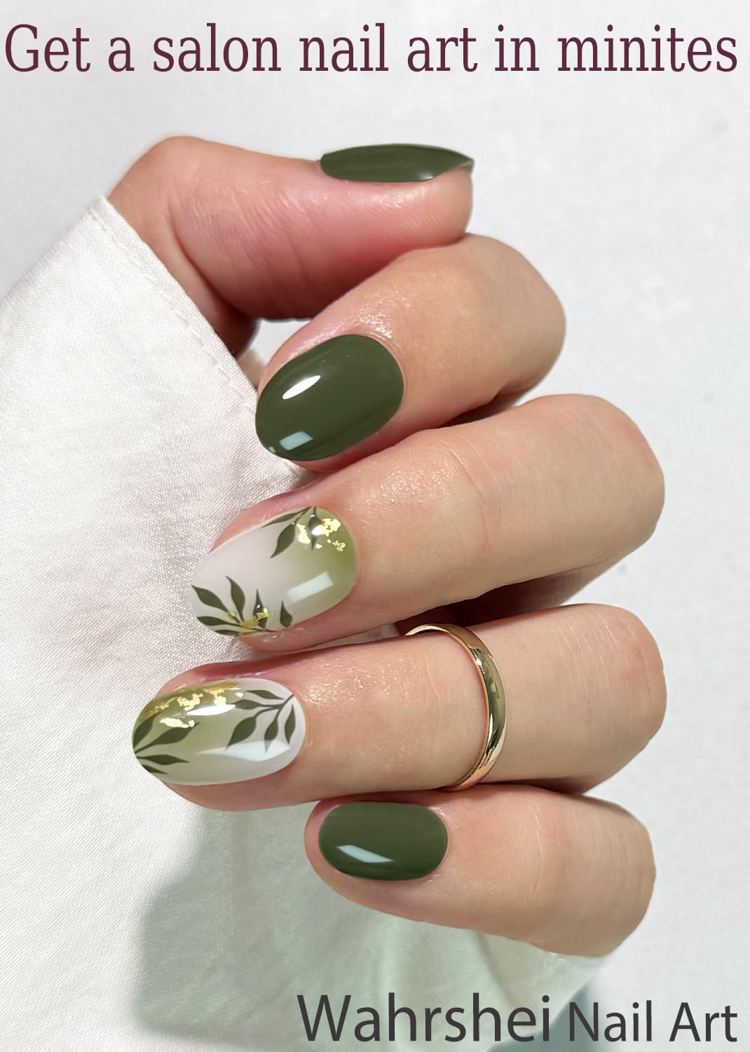 Semi Cured Gel Nail Strips, Foil Leaf 20pcs Adhesive UV Sticker, Wraps for Home Manicure DIY