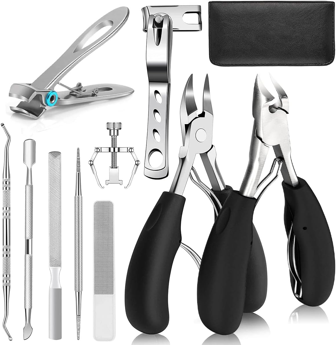 Professional 10 Pcs Ingrown Toenail Clippers Set - Stainless Steel Nail Cutters for Thick Toenails, Ideal for Adults & Seniors, Effective Toenail Care Kit
