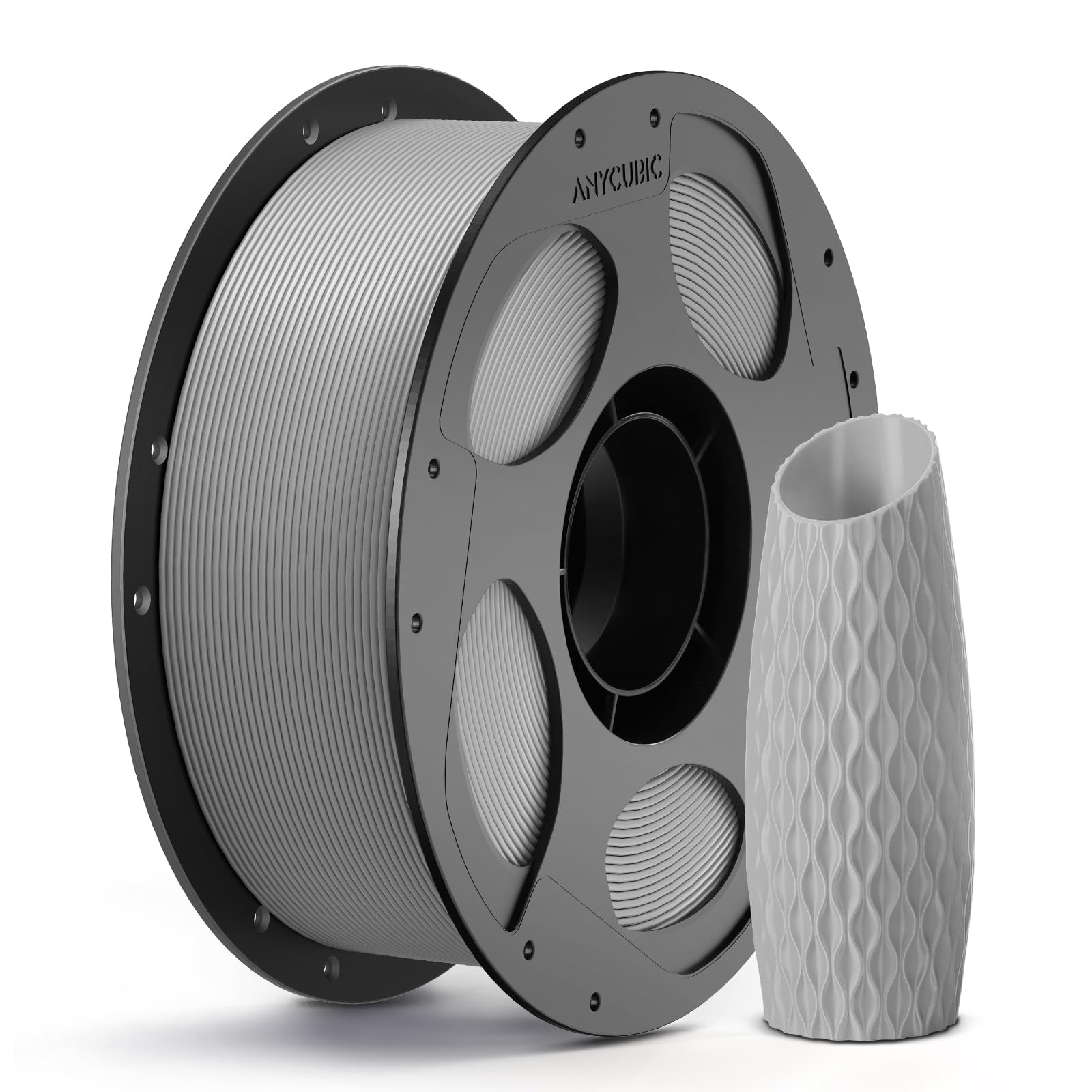 ANYCUBIC Filamento PLA 1,75 mm, Filamento PLA per Stampante 3D, Confezione Sottovuoto, Identificazione Intelligente, Grigia 1KG