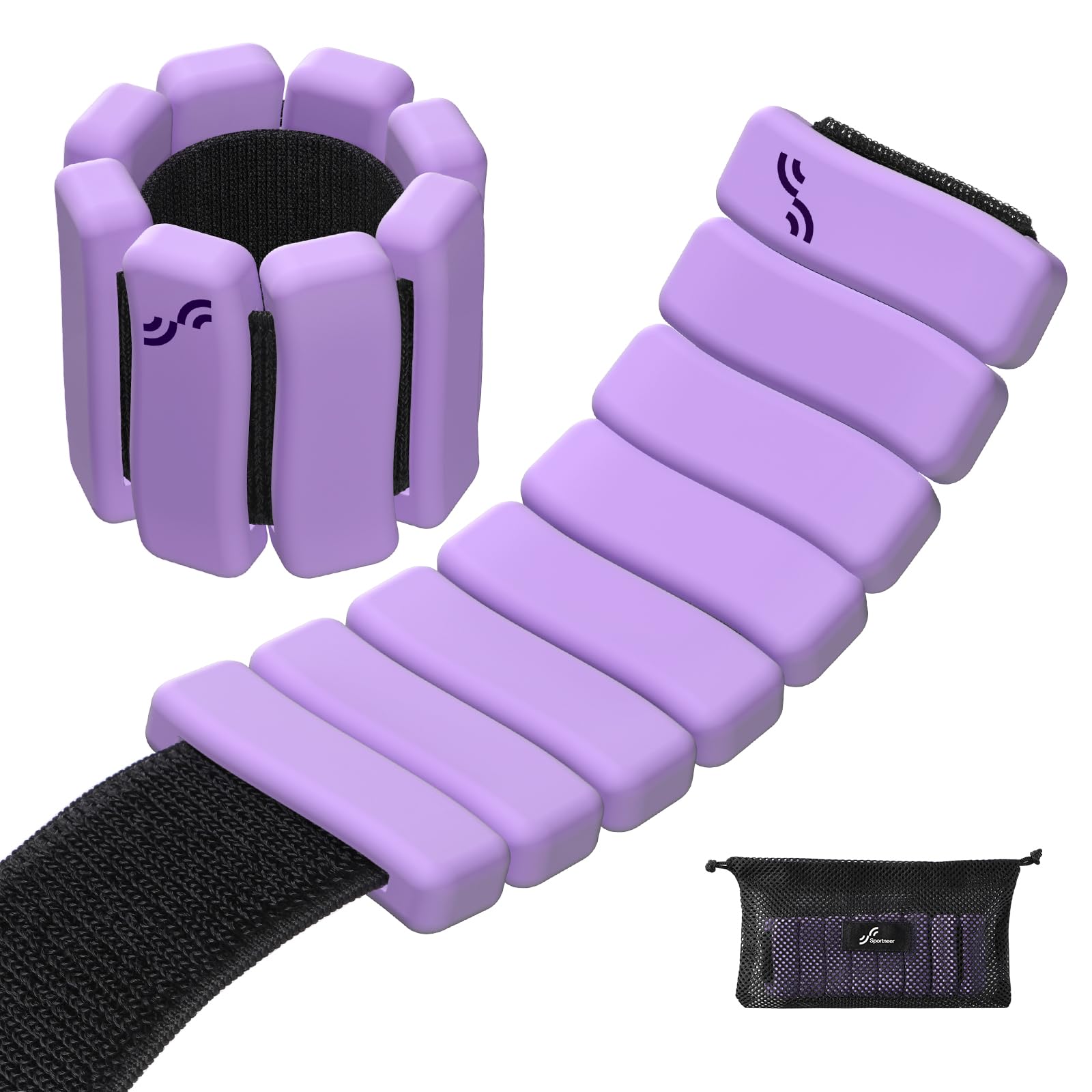 Sportneer tragbare Gewichtsmanschetten – 2er-Set (Jeweils 1 kg) für Damen und Herren, modisches knöchelgewichte-Set für Tanz, Aerobic, Laufen, Gehen