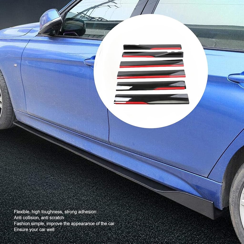 Jupes latérales de Voiture pour VW Golf 7 2014-2020, Anti-Rayures Automobile latérales becquet d'aile de Jupe latérale Accessoire,A-Black