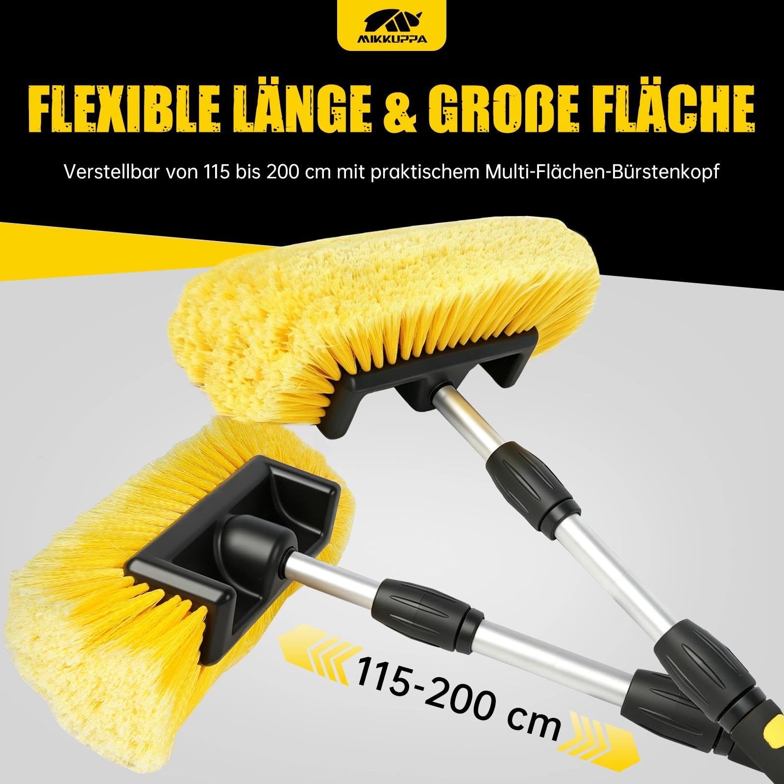 MIKKUPPA Teleskop Autowaschbürste mit Premium Brush Cover für gründliche Reinigung