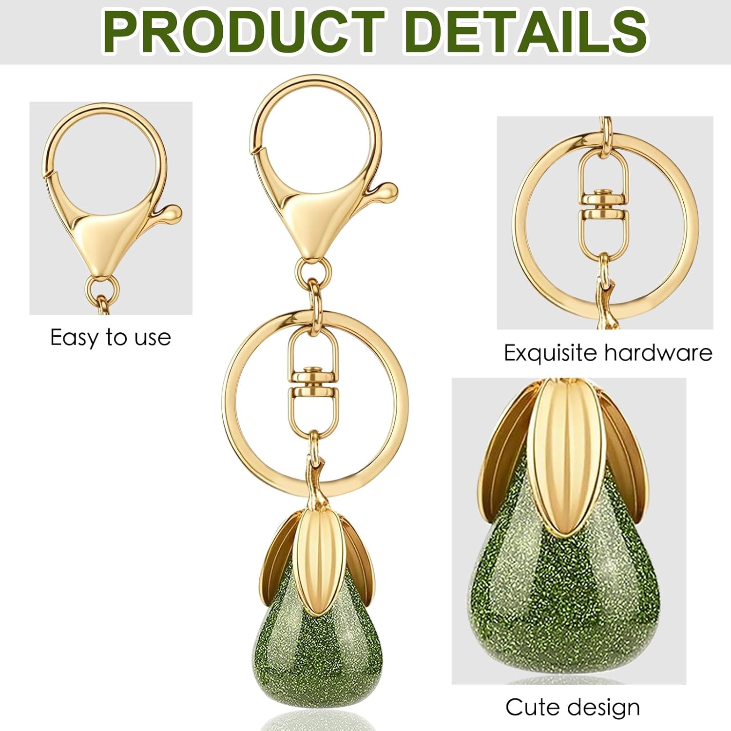 Fruit Keychain & Bag Charm Accessory Cute Purse Charm Keychain Gifts for Women - Image 4