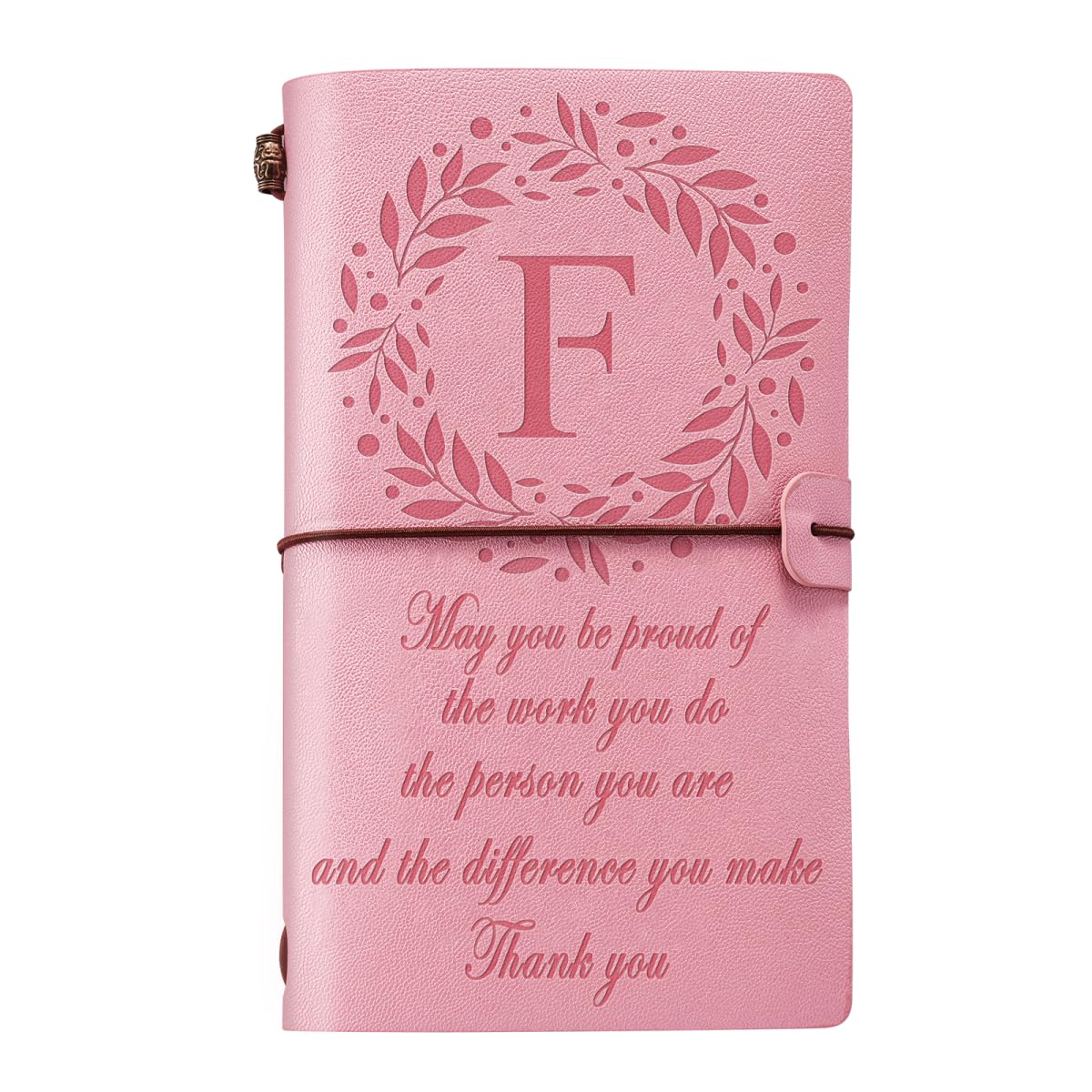 Filten Diario de cuero con inicial monogramada para marcar la diferencia, regalos inspiradores, regalos de agradecimiento, empleados, jefes, pastores, voluntarios, enfermeras, médicos, profesores,