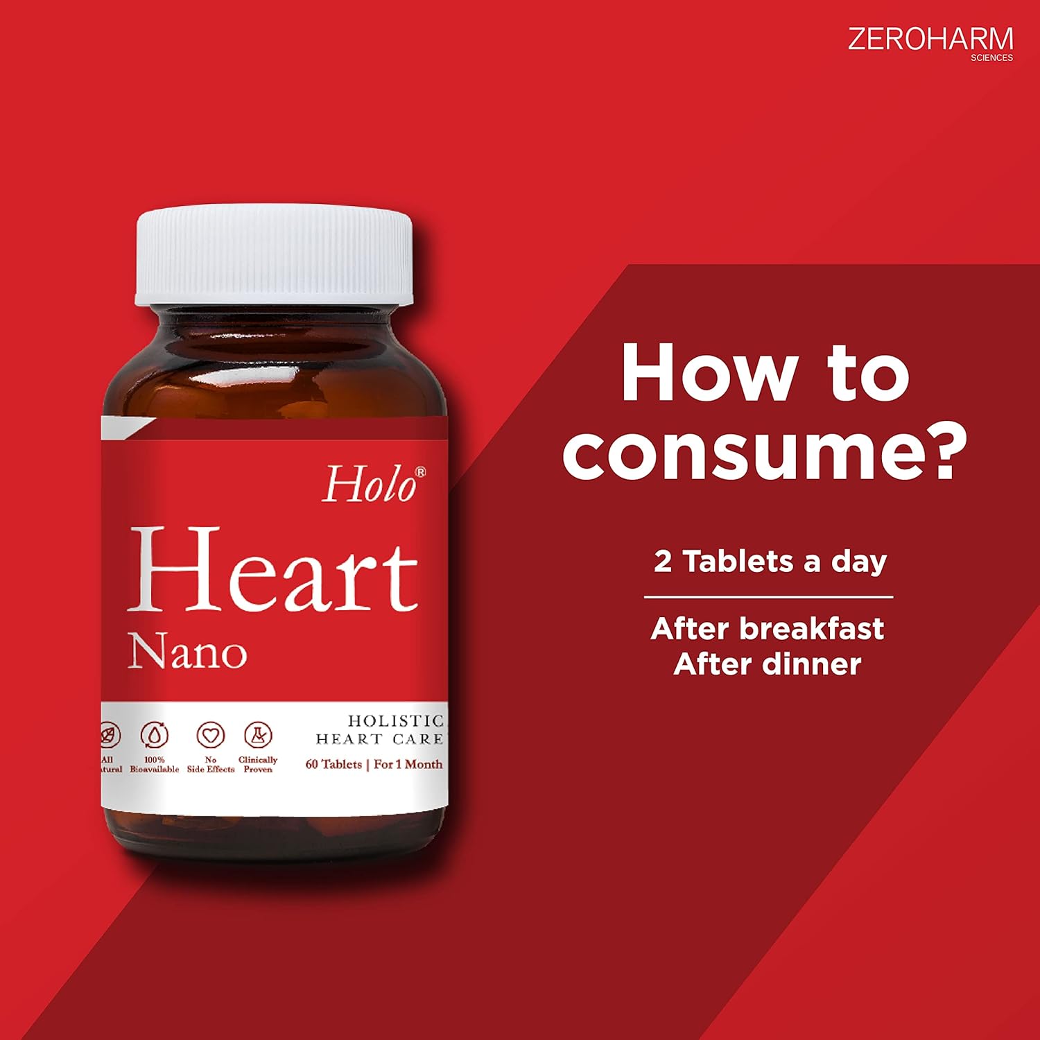 Zeroharm Holive Tablets | Plant -Acid | Male and female heart health supplements | Coronary prevents arterial disease. Lipid manages profiles. Prevents interruptions - 1 count, 60 capsules Zeroharm Holive Tablets | Plant -Acid | Male and female heart health supplements | Coronary prevents arterial disease. Lipid manages profiles. Prevents interruptions - 1 count, 60 capsules