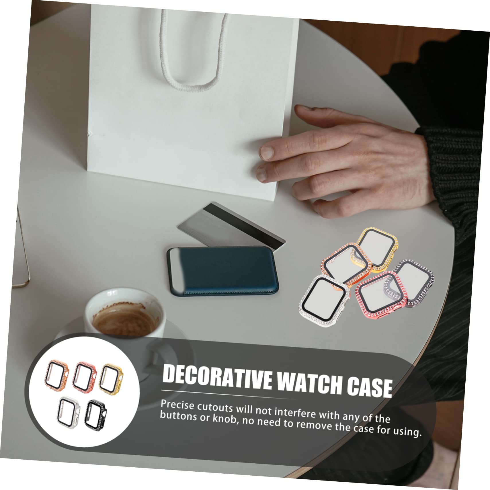 UKCOCO 25pièces Coque De Montre Brillante pour Anti-Rayures Compatible avec Couverture Décorative Facile à Installer Accès Complet Aux Boutons