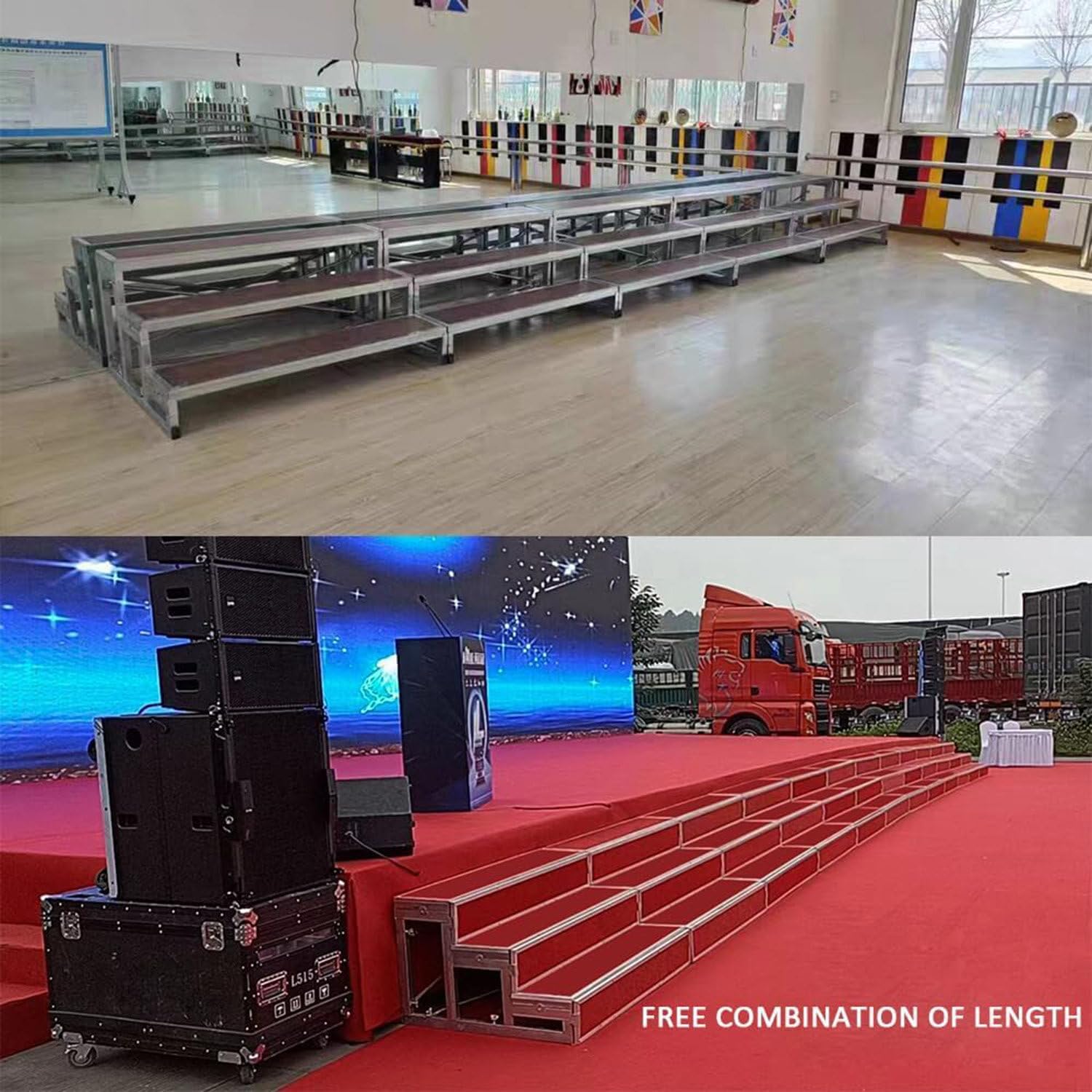 Portable Choir Risers, Non-Slip Tiered Steps for Choirs & Photos, Sturdy Choir Benches/Stands, Ideal for Classroom & Church Performances, 1-Layer Design