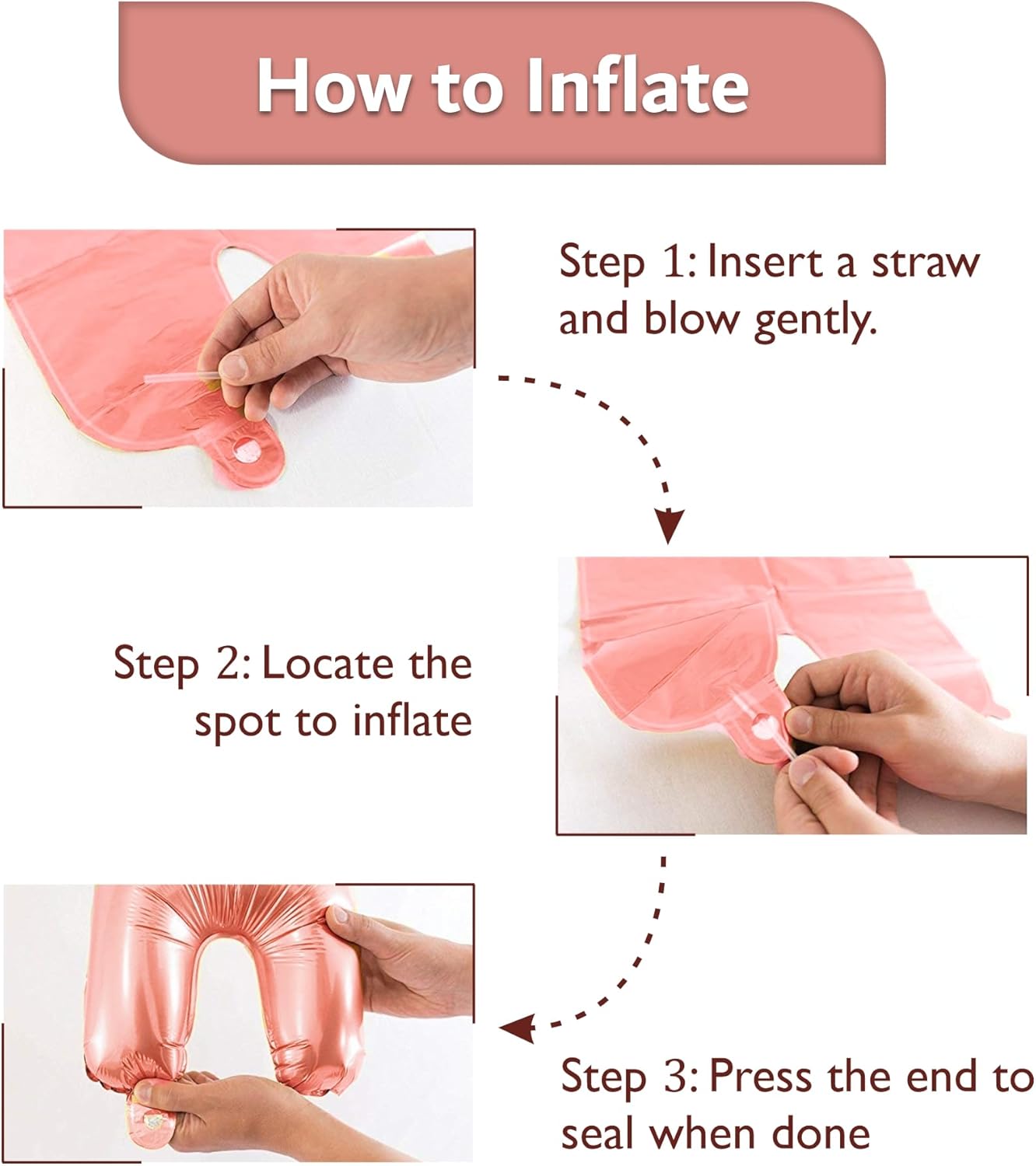 Rose Gold Birthday Party Decorations Kit - 50 Piece Set, Happy Birthday Banner, Fringe Curtains, Rose Gold Foil Heart, Star & Balloons for Women & Girls Princess Party - Image 4