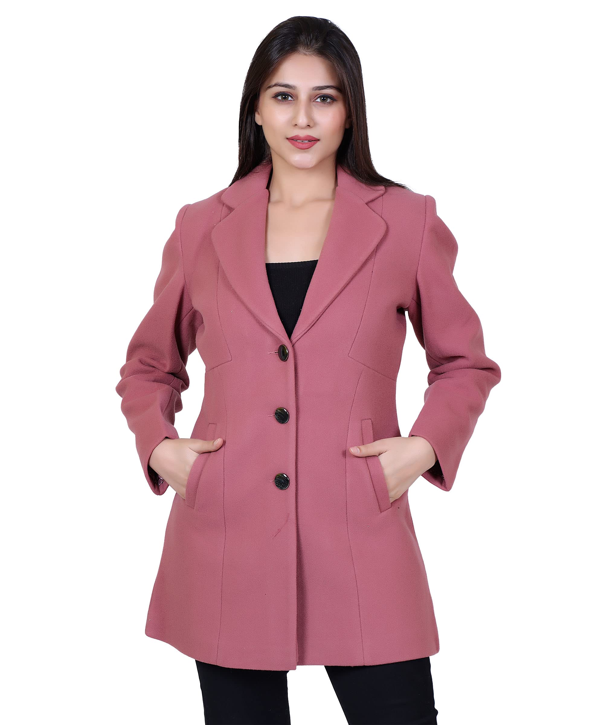 Women’s Winter Wear Coat Regular Fit For Casual Wear | Collared Neck | Full Sleeve | Buttoned | Latest Stylish Coat Crafted With Comfort Fit